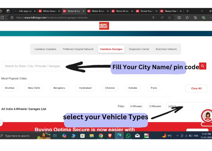 HDFC Ergo Garages Across India Find Your Nearest Cashless Garage